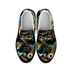 Steampunk Cogs And Gears Print Black Slip On Shoes