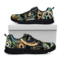 Steampunk Cogs And Gears Print Black Running Shoes