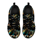 Steampunk Cogs And Gears Print Black Sneakers