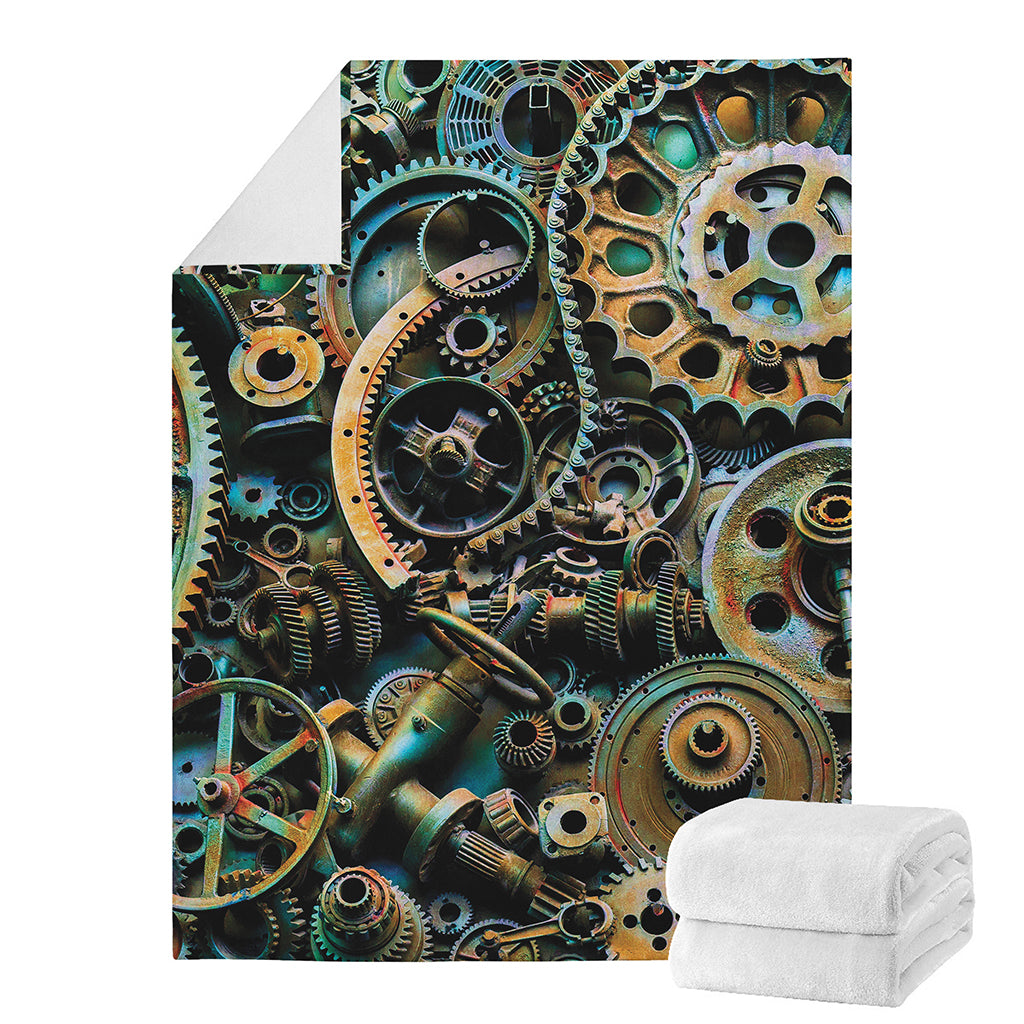 Steampunk Cogs And Gears Print Blanket