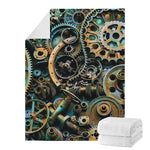 Steampunk Cogs And Gears Print Blanket