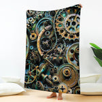 Steampunk Cogs And Gears Print Blanket