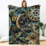 Steampunk Cogs And Gears Print Blanket