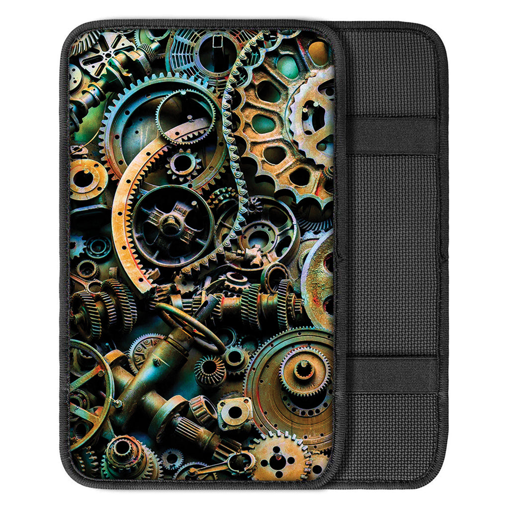 Steampunk Cogs And Gears Print Car Center Console Cover