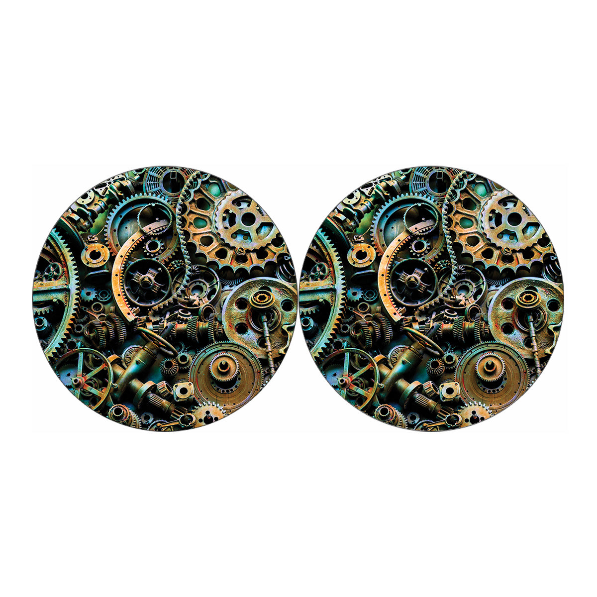 Steampunk Cogs And Gears Print Car Coasters
