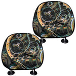 Steampunk Cogs And Gears Print Car Headrest Covers