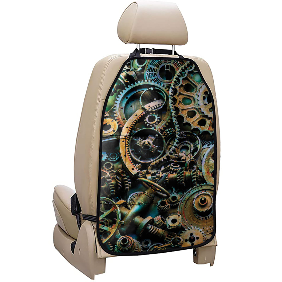 Steampunk Cogs And Gears Print Car Seat Organizers