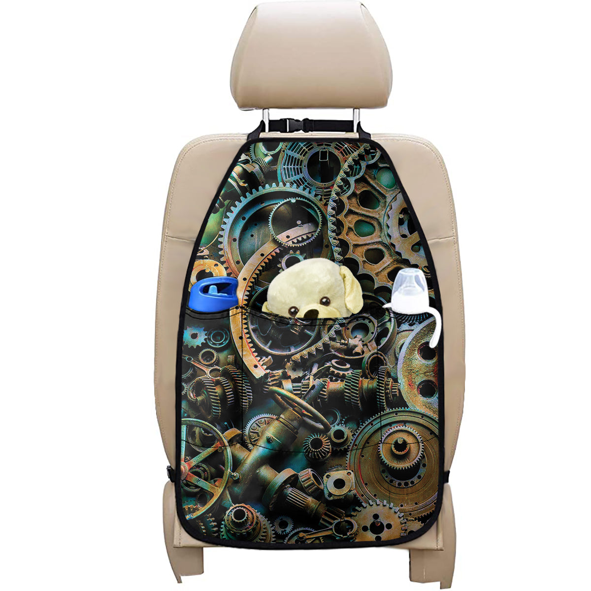 Steampunk Cogs And Gears Print Car Seat Organizers