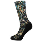 Steampunk Cogs And Gears Print Crew Socks