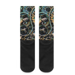 Steampunk Cogs And Gears Print Crew Socks