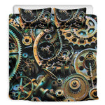 Steampunk Cogs And Gears Print Duvet Cover Bedding Set