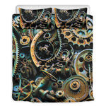 Steampunk Cogs And Gears Print Duvet Cover Bedding Set