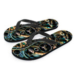 Steampunk Cogs And Gears Print Flip Flops