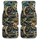 Steampunk Cogs And Gears Print Front and Back Car Floor Mats
