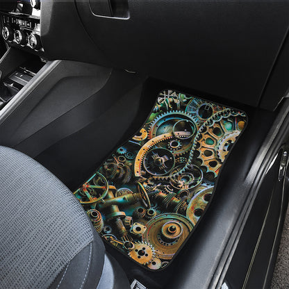 Steampunk Cogs And Gears Print Front Car Floor Mats