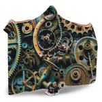 Steampunk Cogs And Gears Print Hooded Blanket