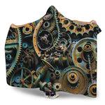 Steampunk Cogs And Gears Print Hooded Blanket
