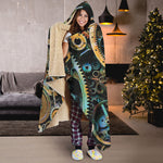 Steampunk Cogs And Gears Print Hooded Blanket