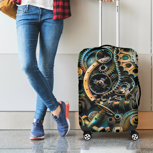 Steampunk Cogs And Gears Print Luggage Cover