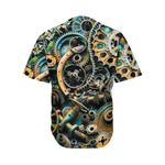 Steampunk Cogs And Gears Print Men's Baseball Jersey