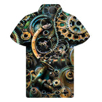 Steampunk Cogs And Gears Print Men's Short Sleeve Shirt