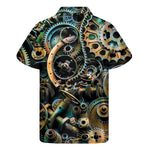 Steampunk Cogs And Gears Print Men's Short Sleeve Shirt