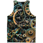 Steampunk Cogs And Gears Print Men's Tank Top