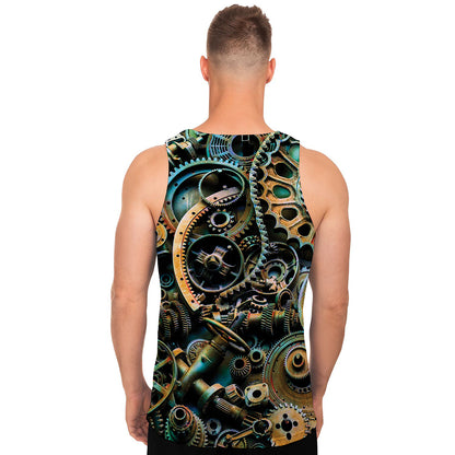 Steampunk Cogs And Gears Print Men's Tank Top