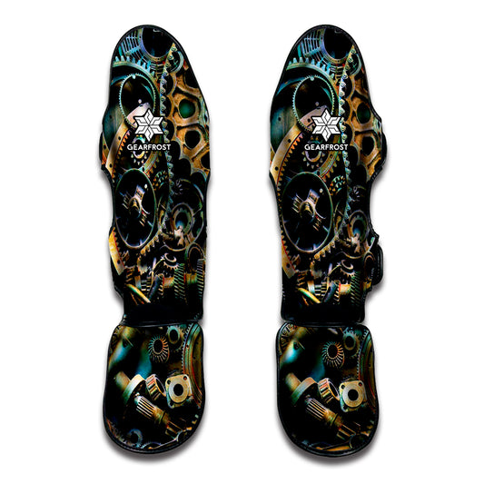 Steampunk Cogs And Gears Print Muay Thai Shin Guard