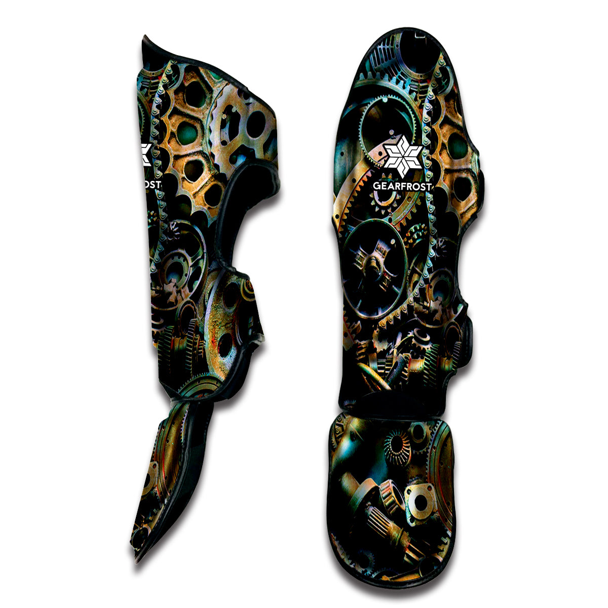 Steampunk Cogs And Gears Print Muay Thai Shin Guard