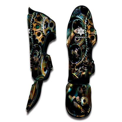 Steampunk Cogs And Gears Print Muay Thai Shin Guard