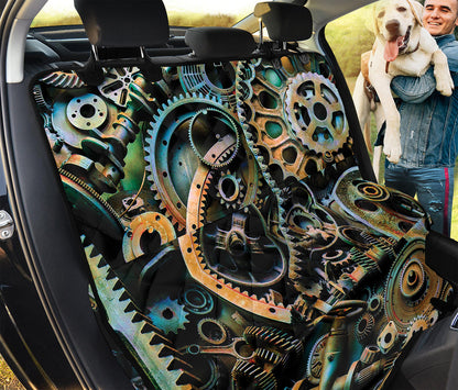 Steampunk Cogs And Gears Print Pet Car Back Seat Cover