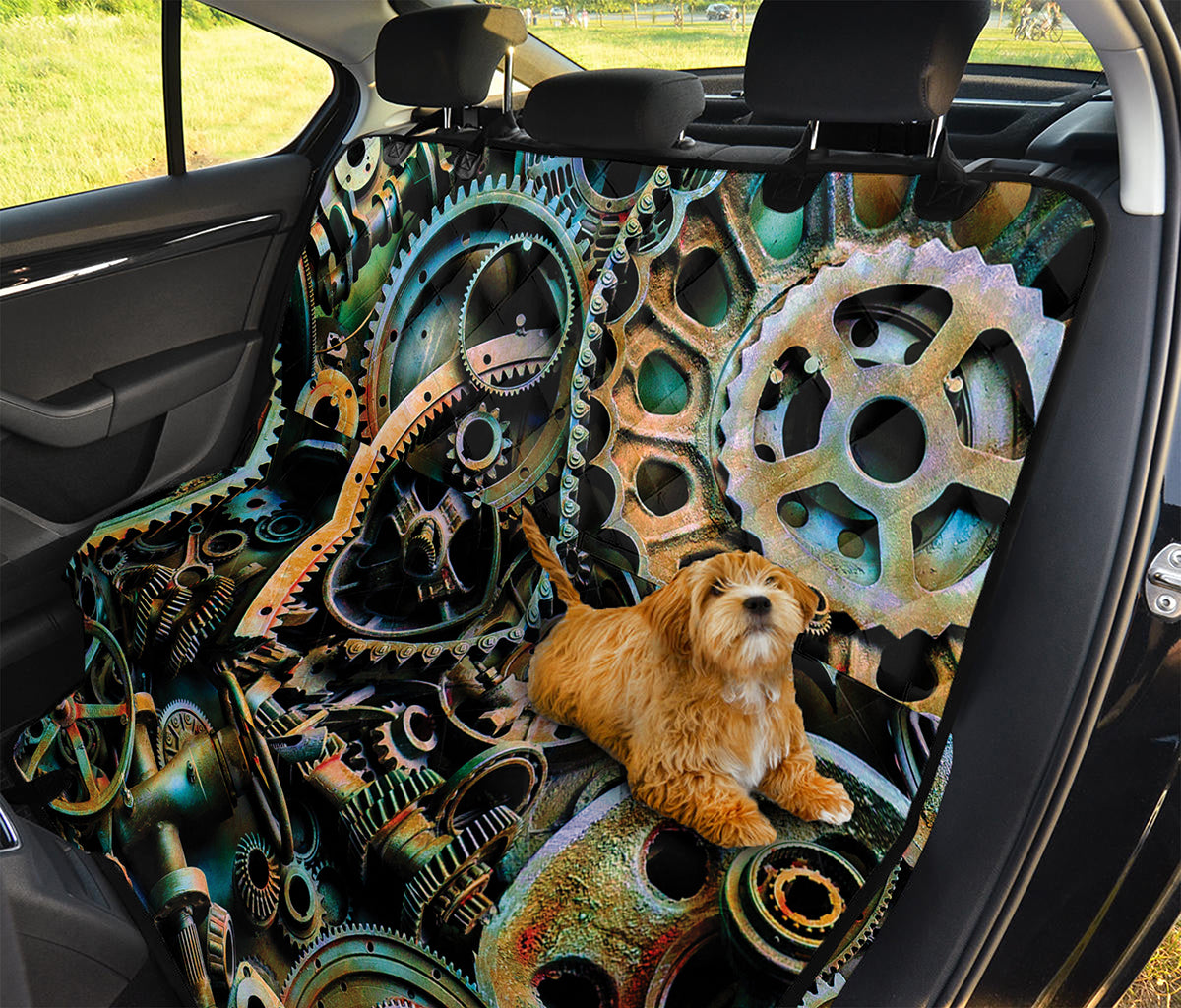 Steampunk Cogs And Gears Print Pet Car Back Seat Cover