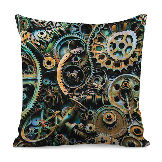 Steampunk Cogs And Gears Print Pillow Cover