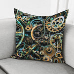 Steampunk Cogs And Gears Print Pillow Cover