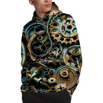 Steampunk Cogs And Gears Print Pullover Hoodie