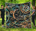 Steampunk Cogs And Gears Print Quilt