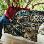 Steampunk Cogs And Gears Print Quilt