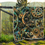 Steampunk Cogs And Gears Print Quilt