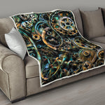Steampunk Cogs And Gears Print Quilt