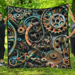 Steampunk Cogs And Gears Print Quilt