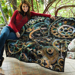Steampunk Cogs And Gears Print Quilt