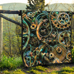 Steampunk Cogs And Gears Print Quilt