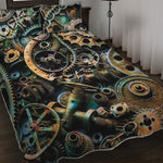 Steampunk Cogs And Gears Print Quilt Bed Set