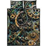 Steampunk Cogs And Gears Print Quilt Bed Set