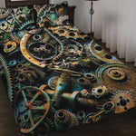 Steampunk Cogs And Gears Print Quilt Bed Set