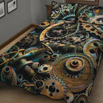 Steampunk Cogs And Gears Print Quilt Bed Set