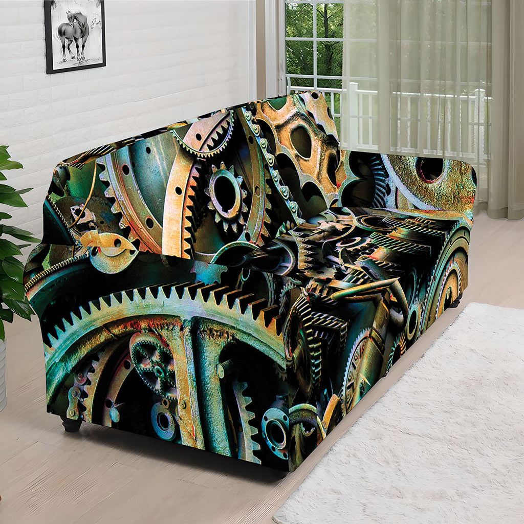 Steampunk Cogs And Gears Print Sofa Cover