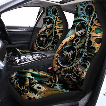 Steampunk Cogs And Gears Print Universal Fit Car Seat Covers