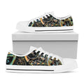 Steampunk Cogs And Gears Print White Low Top Sneakers